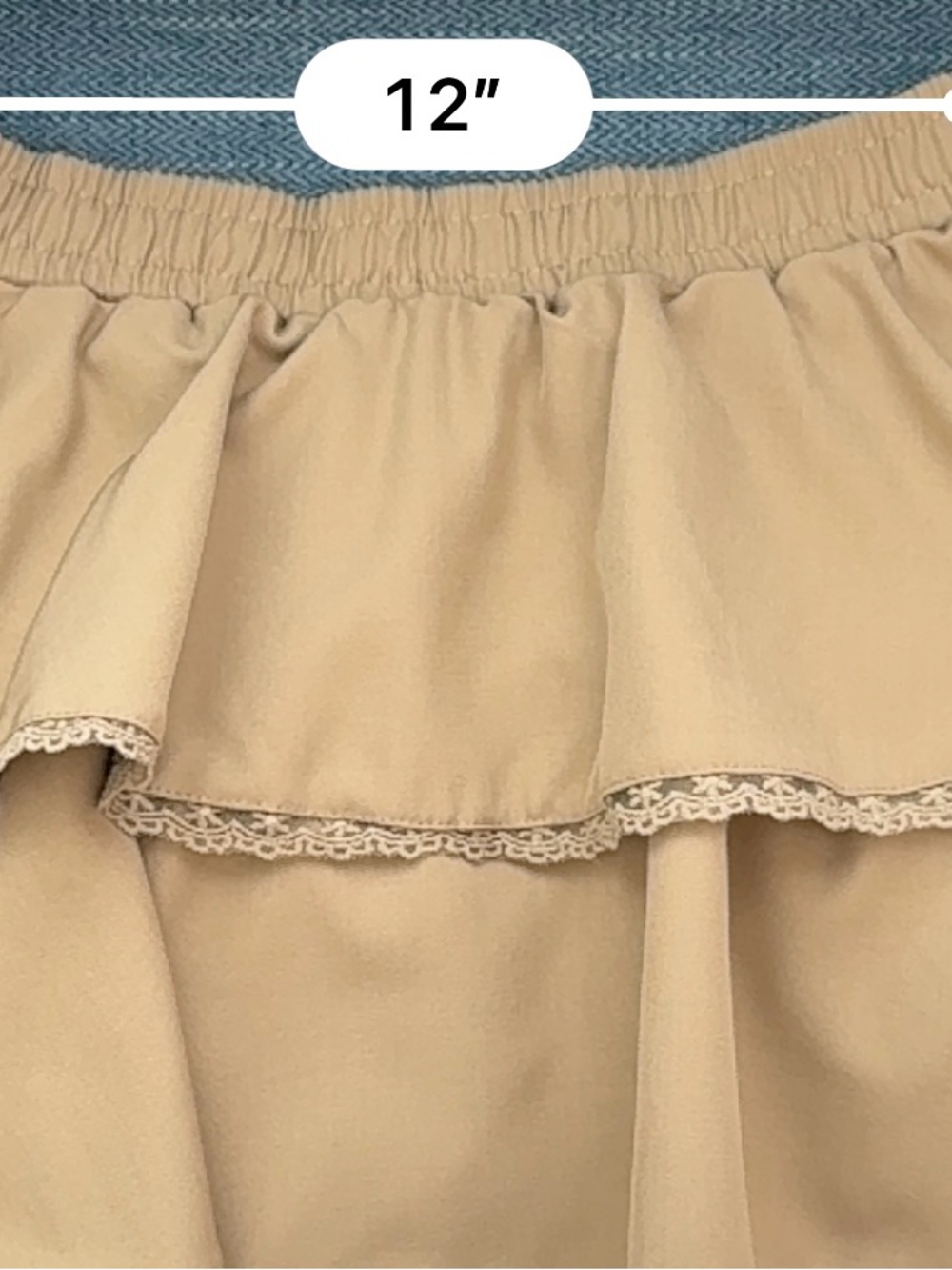 Classic Tan Tiered 2-pc Dress with Buttoned Vest - Picture 14 of 14